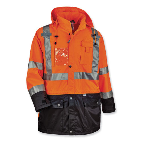 Glowear 8386 Class 3 Hi-vis Outer Shell Jacket, Polyester, 5x-large, Orange, Ships In 1-3 Business Days