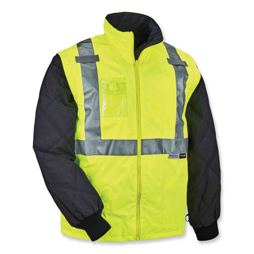 Glowear 8287 Class 2 Hi-vis Jacket With Removable Sleeves, 5x-large, Lime, Ships In 1-3 Business Days