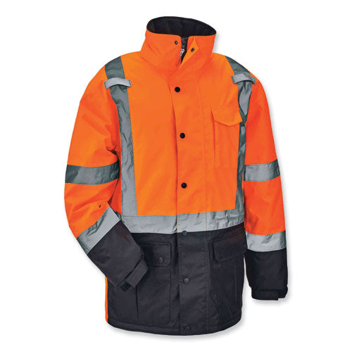 Glowear 8384 Class 3 Hi-vis Quilted Thermal Parka, 5x-large, Orange, Ships In 1-3 Business Days