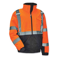 Glowear 8377 Class 3 Hi-vis Quilted Bomber Jacket, Orange, Medium, Ships In 1-3 Business Days