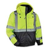 Glowear 8377 Class 3 Hi-vis Quilted Bomber Jacket, Lime, Small, Ships In 1-3 Business Days