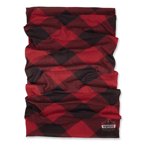 Chill-its 6485 Multi-band, Polyester, One Size Fits Most, Red Buffalo Plaid, Ships In 1-3 Business Days