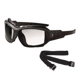 Skullerz Loki Anti-scratch/anti-fog Convert Safety Spoggles,strap, Matte Black Frame, Clear Poly Lens, Ships In 1-3 Bus Days