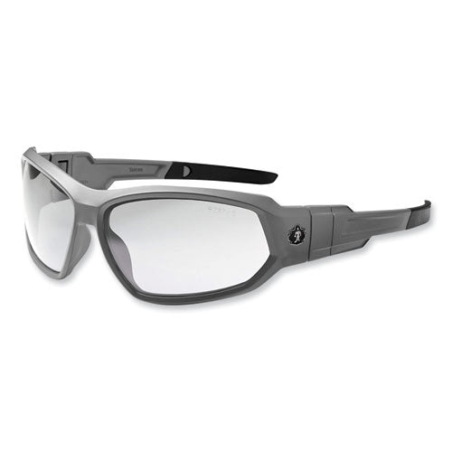 Skullerz Loki Safety Glasses/goggles, Matte Gray Nylon Impact Frame, Clear Polycarbonate Lens, Ships In 1-3 Business Days