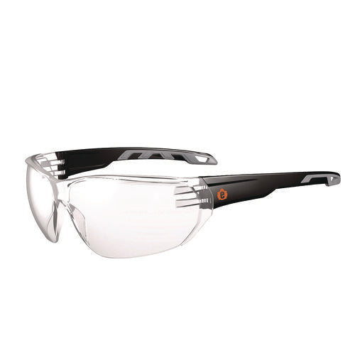 Skullerz Vali Anti-scratch/enhanced Anti-fog Safety Glasses, Matte Black Frameless, Clear Polycarb Lens,ships In 1-3 Bus Days