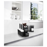 Coffee Condiment Caddy Organizer, 5 2-5 X 11 X 12 3-5, Black