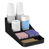 Trove Seven-compartment Coffee Condiment Organizer, Black, 7 3-4 X 16 X 5 1-4