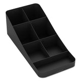 Trove Seven-compartment Coffee Condiment Organizer, Black, 7 3-4 X 16 X 5 1-4