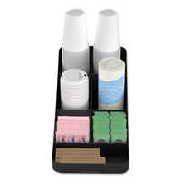 Trove Seven-compartment Coffee Condiment Organizer, Black, 7 3-4 X 16 X 5 1-4