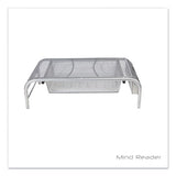 Raise Metal Mesh Monitor Stand With Drawer, 20" X 12" X 5.75", Silver, Supports 25 Lbs