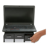 Perch Monitor Stand And Desk Organizer, 13.46" X 12.87" X 2.72", Black/silver