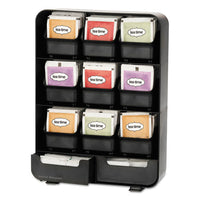 Baggy Nine-drawer Tea Bag And Accessory Holder, Black, 10.24 X 4.33 X 13.11