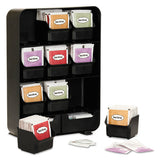 Baggy Nine-drawer Tea Bag And Accessory Holder, Black, 10.24 X 4.33 X 13.11