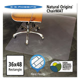 Natural Origins Chair Mat For Hard Floors, 36 X 48, Clear