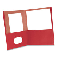 Earthwise By Oxford 100% Recycled Paper Twin-pocket Portfolio, 100 Sheet Capacity, Letter, Red, 10-pack