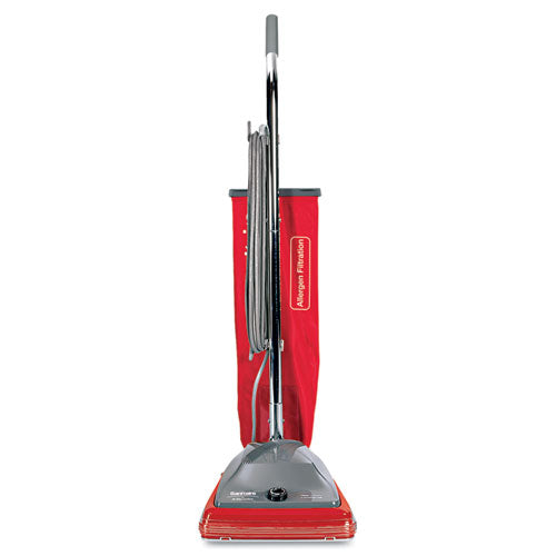 Tradition Upright Bagged Vacuum, 5 Amp, 19.8 Lb, Red-gray