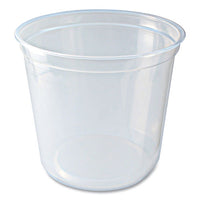 Microwavable Deli Containers, 24 Oz, 4.6 Diameter X 4.1 H, Clear, Plastic, 500/carton