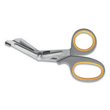 Titanium-bonded Angled Medical Shears, 7" Long, 3" Cut Length, Gray-yellow Offset Handle