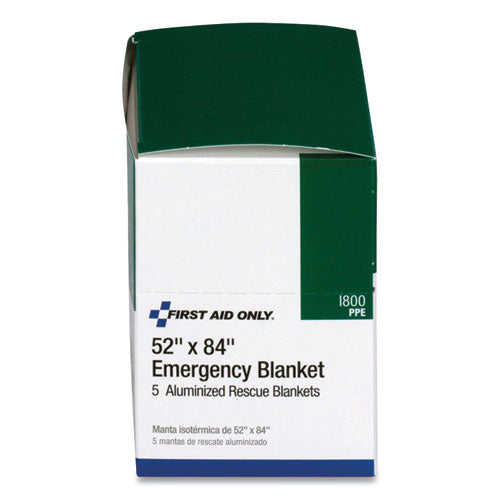 Aluminized Emergency Blanket, 52" X 84", 5-box