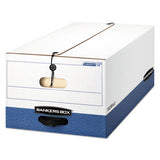 Liberty Heavy-duty Strength Storage Boxes, Legal Files, 15.25" X 24.13" X 10.75", White-blue, 12-carton