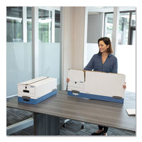 Stor-file Medium-duty Strength Storage Boxes, Letter-legal Files, 12.25" X 16" X 11", White-blue, 4-carton