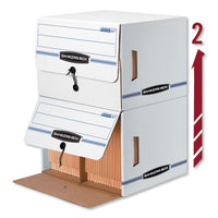 Side-tab Storage Boxes, Letter Files, White-blue, 12-carton