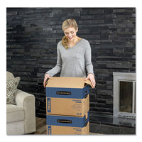 Smoothmove Prime Moving & Storage Boxes, Medium, Regular Slotted Container (rsc), 18" X 18" X 16", Brown Kraft-blue, 8-carton
