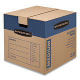 Smoothmove Prime Moving & Storage Boxes, Medium, Regular Slotted Container (rsc), 18" X 18" X 16", Brown Kraft-blue, 8-carton