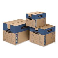 Smoothmove Prime Moving & Storage Boxes, Small, Half Slotted Container (hsc), 24" X 12" X 10", Brown Kraft-blue, 8-carton