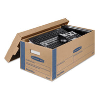 Smoothmove Prime Moving & Storage Boxes, Small, Half Slotted Container (hsc), 24" X 12" X 10", Brown Kraft-blue, 8-carton