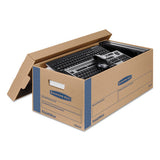 Smoothmove Prime Moving & Storage Boxes, Small, Half Slotted Container (hsc), 24" X 12" X 10", Brown Kraft-blue, 8-carton