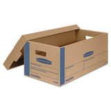 Smoothmove Prime Moving & Storage Boxes, Small, Half Slotted Container (hsc), 24" X 12" X 10", Brown Kraft-blue, 8-carton