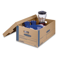 Smoothmove Prime Moving & Storage Boxes, Large, Half Slotted Container (hsc), 24" X 15" X 10", Brown Kraft-blue, 8-carton