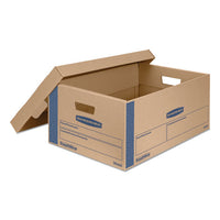 Smoothmove Prime Moving & Storage Boxes, Large, Half Slotted Container (hsc), 24" X 15" X 10", Brown Kraft-blue, 8-carton