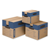 Smoothmove Prime Moving & Storage Boxes, Large, Half Slotted Container (hsc), 24" X 15" X 10", Brown Kraft-blue, 8-carton