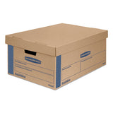 Smoothmove Prime Moving & Storage Boxes, Large, Half Slotted Container (hsc), 24" X 15" X 10", Brown Kraft-blue, 8-carton