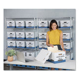 Stor-file Medium-duty Storage Boxes, Letter Files, 12.88" X 25.38" X 10.25", White-blue, 4-carton