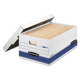 Stor-file Medium-duty Storage Boxes, Legal Files, 15.88" X 25.38" X 10.25", White-blue, 12-carton