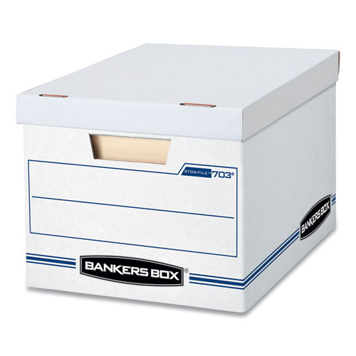 Stor-file Basic-duty Storage Boxes, Letter-legal Files, 12.5" X 16.25" X 10.5", White-blue, 12-carton