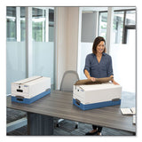 Stor-file Medium-duty Strength Storage Boxes, Legal Files, 15.25" X 24.13" X 10.75", White-blue, 12-carton