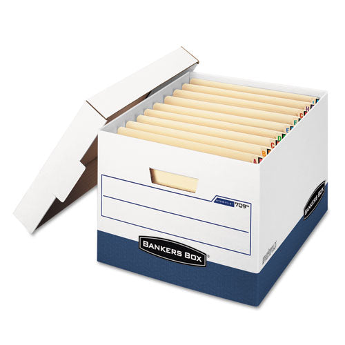 Stor-file End Tab Storage Boxes, Letter-legal Files, White-blue, 12-carton