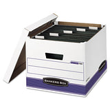 Hang'n'stor Medium-duty Storage Boxes, Letter Files, 12.63" X 15.63" X 10", White-blue, 4-carton