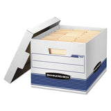 Stor-file Medium-duty Letter-legal Storage Boxes, Letter-legal Files, 12.75" X 16.5" X 10.5", White-blue, 12-carton