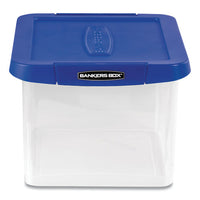 Heavy Duty Plastic File Storage, Letter-legal Files, 14" X 17.38" X 10.5", Clear-blue