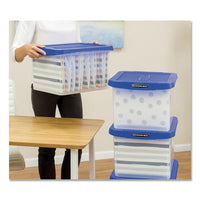 Heavy Duty Plastic File Storage, Letter-legal Files, 14" X 17.38" X 10.5", Clear-blue