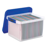 Heavy Duty Plastic File Storage, Letter-legal Files, 14" X 17.38" X 10.5", Clear-blue