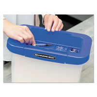 Heavy-duty Portable File Box, Letter Files, 14.25" X 8.63" X 11.06", Clear-blue