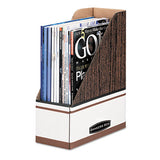 Corrugated Cardboard Magazine File, 4 X 9 X 11 1-2, Wood Grain, 12-carton