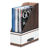 Corrugated Cardboard Magazine File, 4 X 11 X 12 3-4, Wood Grain, 12-carton