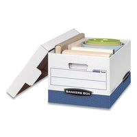 R-kive Heavy-duty Storage Boxes, Letter-legal Files, 12.75" X 16.5" X 10.38", White-blue, 4-carton